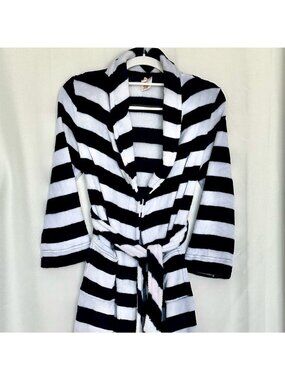 Bathrobe Navy/White Stripe Size Youth Med 8/10 Unisex